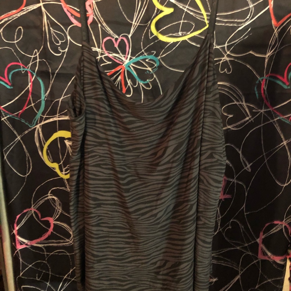 Zebra plus size gray tank top